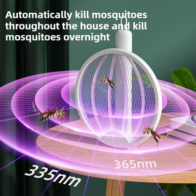 Multifunctional Electric Mosquito Swatter - Lightweight, Foldable, USB Type-C, Versatile Stand or Hang Design, Silent Mosquito Repellent for Home and Camping in Summer