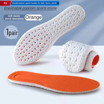 Large Size 4D Sports Massage Insoles EU47-48 for Adults High Elastic Soft Deodorization Massage PU Running Football Shoe Pads