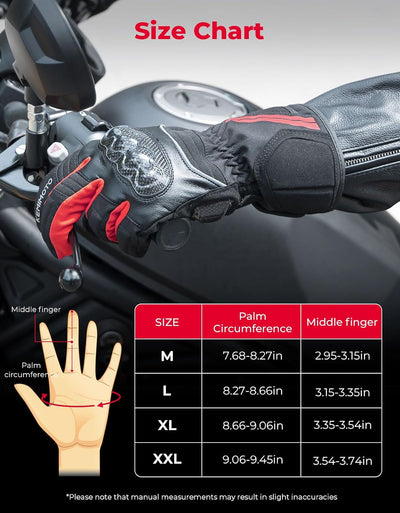 Motorcycle Gloves for Men Women Rainproof Riding Gloves with Touchscreen Waterproof Warm Anti-Slip Motorcycle Gloves for ATV Snowmobile Skiing Riding