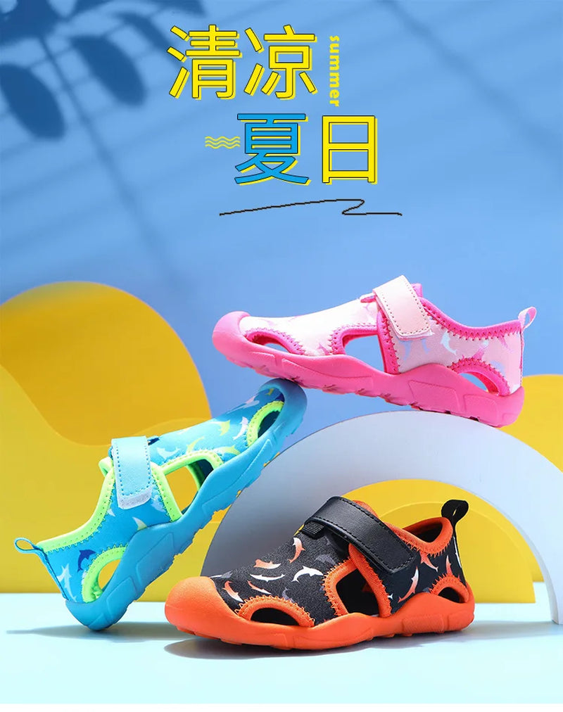 Kids Sandals Girl Children'S Fashion Comfortable Breathable Netcloth Casual Shoes Boys Water Sports Children'S Beach Shoes