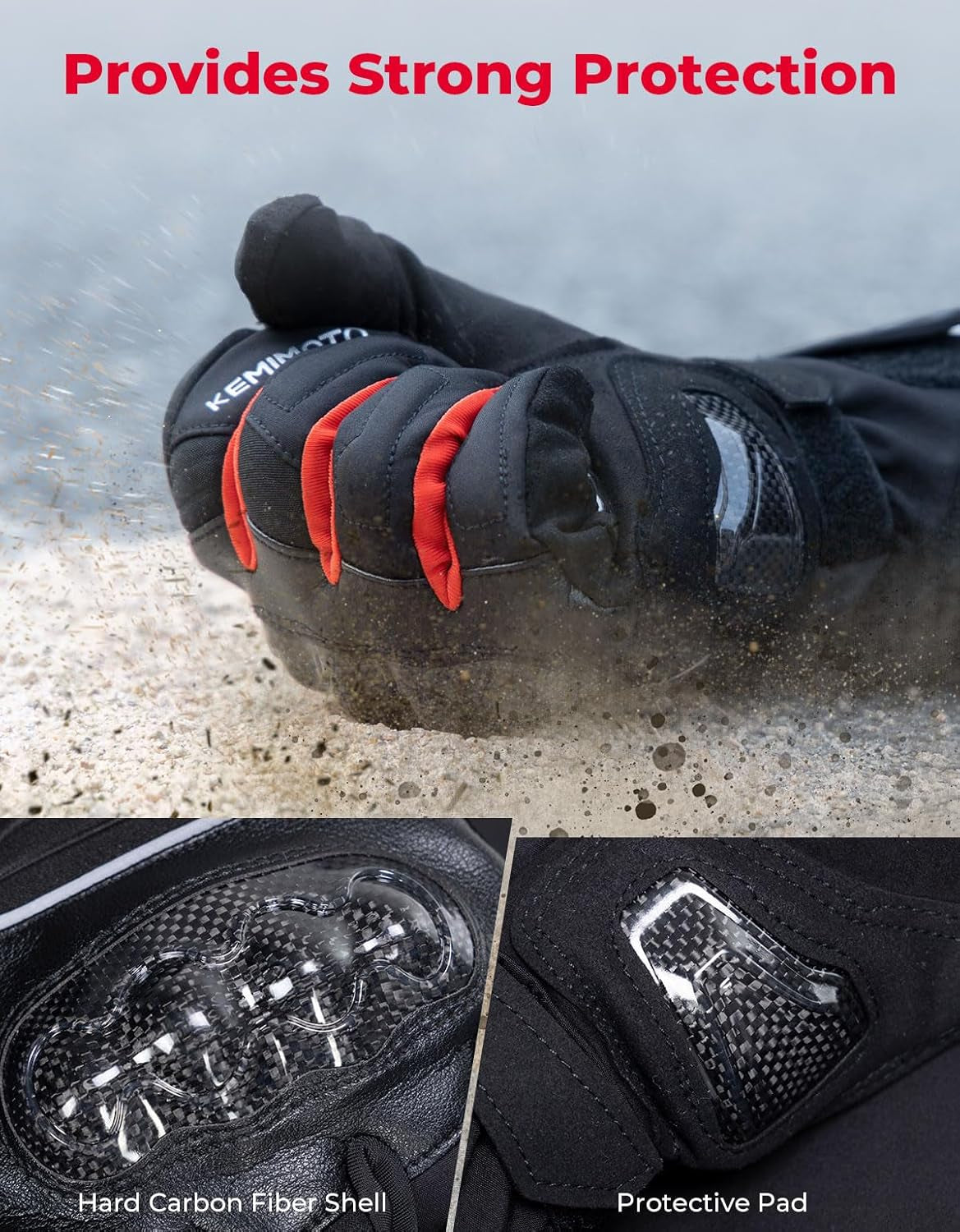 Motorcycle Gloves for Men Women Rainproof Riding Gloves with Touchscreen Waterproof Warm Anti-Slip Motorcycle Gloves for ATV Snowmobile Skiing Riding