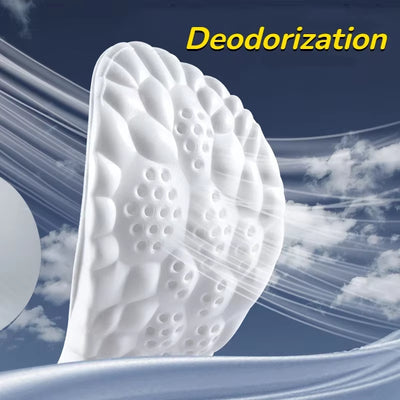 Large Size 4D Sports Massage Insoles EU47-48 for Adults High Elastic Soft Deodorization Massage PU Running Football Shoe Pads
