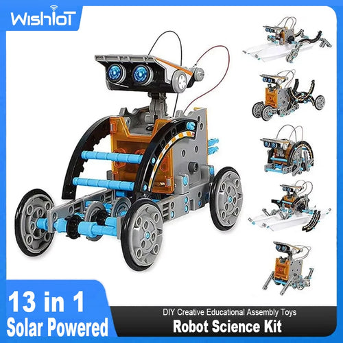 13 in 1 Solar Powered Robot Science Kit DIY Building Blocks Gift for Kids Electronic Diys Creative Educational Assembly Toys