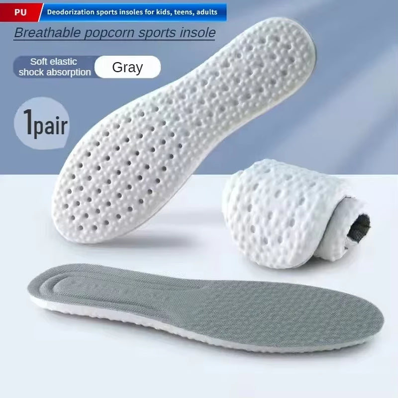 Large Size 4D Sports Massage Insoles EU47-48 for Adults High Elastic Soft Deodorization Massage PU Running Football Shoe Pads