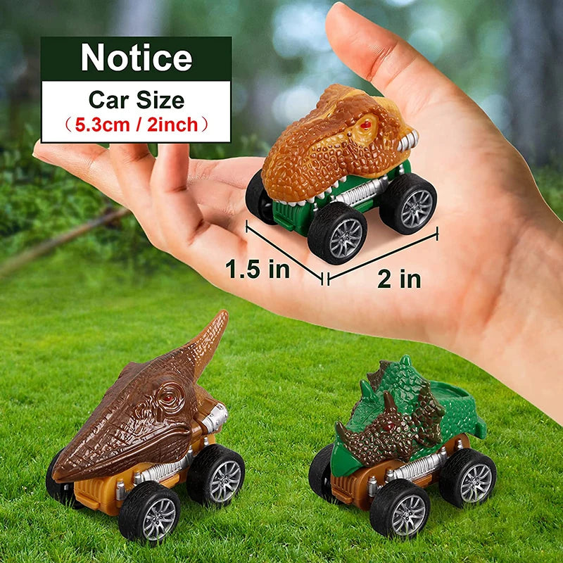 Dinosaur Transport Toy Truck Pull Back Vehicles Dino Container Storage Car Model Lighting Music Kids Boys Children Birthday Gift