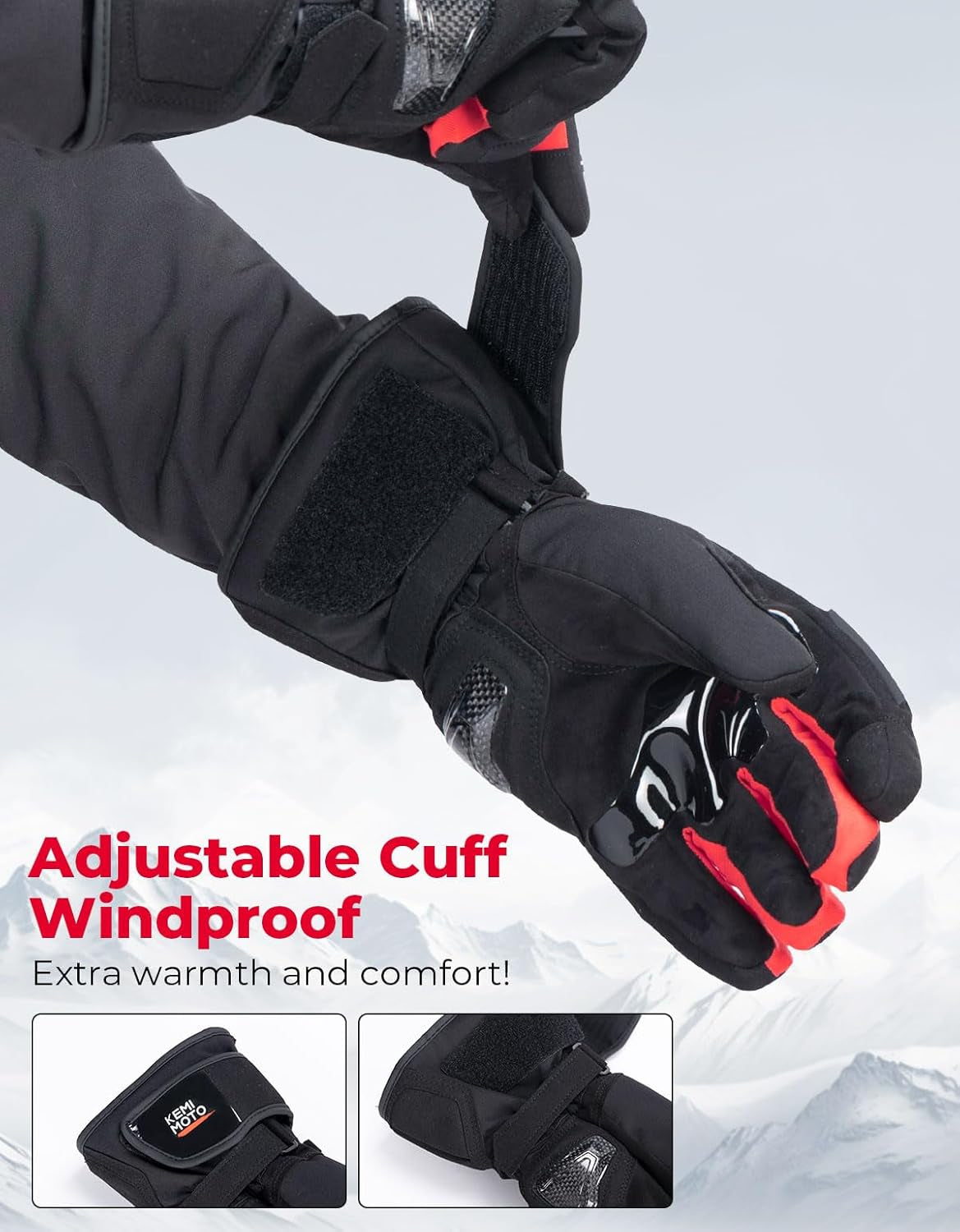 Motorcycle Gloves for Men Women Rainproof Riding Gloves with Touchscreen Waterproof Warm Anti-Slip Motorcycle Gloves for ATV Snowmobile Skiing Riding
