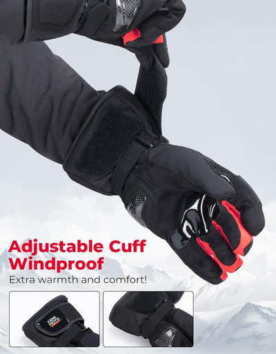 Motorcycle Gloves for Men Women Rainproof Riding Gloves with Touchscreen Waterproof Warm Anti-Slip Motorcycle Gloves for ATV Snowmobile Skiing Riding
