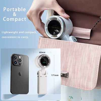 Portable Turbo Fan Mini Hanging Neck Fan 3600Mah USB Rechargeable Handheld Air Cooling Fan with 5 Gear for Summer Handheld Fan