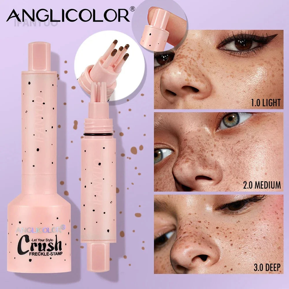 Liquid Air Cushion Freckle Stamp Pen with Five-Point Head for Natural Simulation - Waterproof and Long-Lasting Makeup