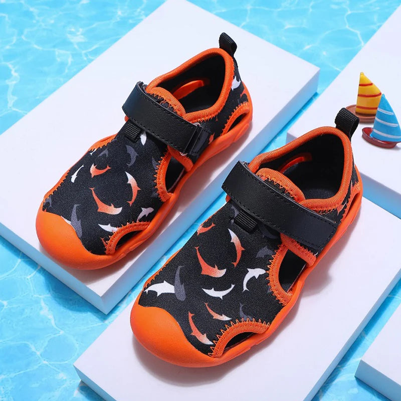 Kids Sandals Girl Children'S Fashion Comfortable Breathable Netcloth Casual Shoes Boys Water Sports Children'S Beach Shoes