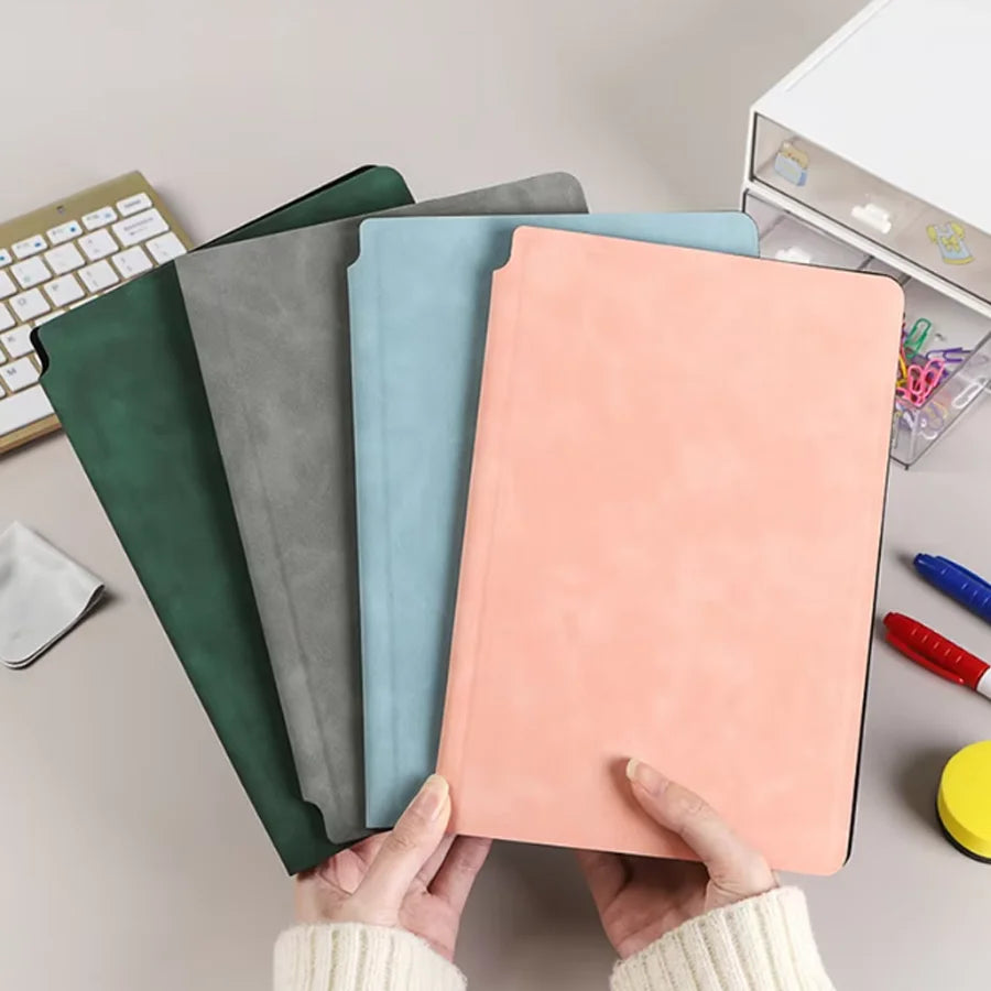 A5 Reusable Whiteboard Notebook Set with Whiteboard Pen Erasing Cloth Leather Memo Pad Weekly Planner Portable Stylish Office