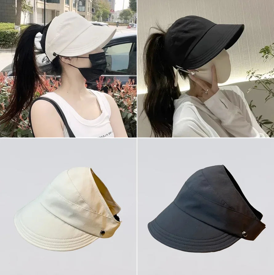1Pc Women'S Visors Fashion Sun Protection Hats Creative Face Mask Hook Design Hats New Product Summer Sun Hat Apparel Accessorie