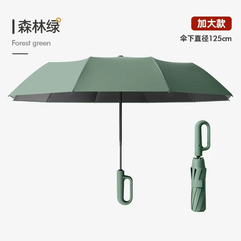 Strong Windproof Automatic Umbrella Sunshade UV Protection Folding Men'S Umbrella Buckle Rain Large Parasol for Women